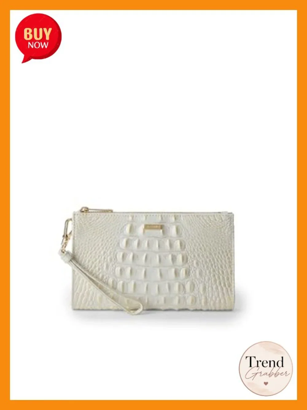 Leather Wristlet with Removable Strap, Zip Top, Interior Zip Pocket